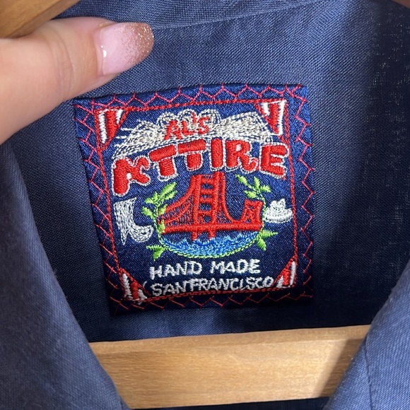 Al's Attire Handmade San Francisco Rockabilly 50s Camp Shirt Abstract Embroidery - Picture 12 of 14